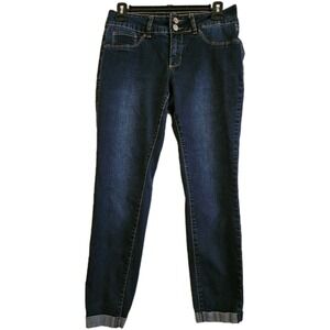 Royalty For Me Jeans Womens 4 Blue Dark Wash Skinny Mid Rise Stretch Indie Boho